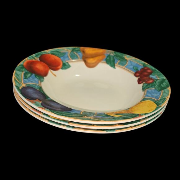 Set of 3 Victoria & Beale Casual Forbidden Fruit 9024 Soup Bowls 8.5" Porcelain - Picture 4 of 5